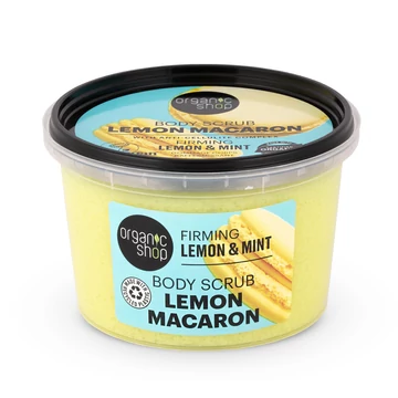 Organic Shop Lemon Macaron feszesítő testradír citrommal és mentával, 250 ml