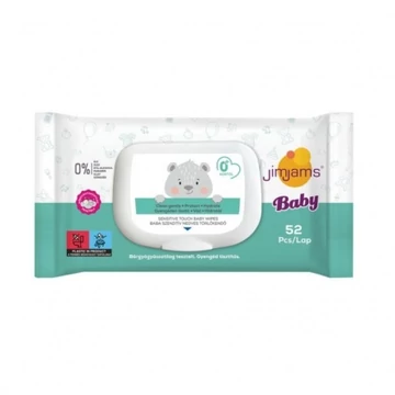 JimJams Baby nedves popsitörlőkendő - illatmentes, 52db
