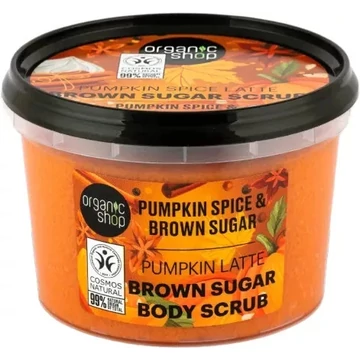 Organic Shop Pumpkin Spice Latte testradír sütőtökös fűszerrel és barna cukorral, 250 ml