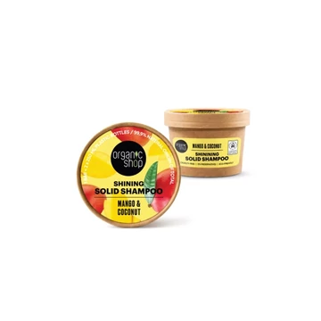 Organic Shop ragyogást adó szilárd sampon mangóval és kókusszal, 60 g