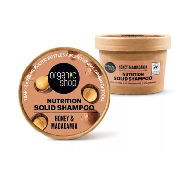 Organic Shop tápláló szilárd sampon mézzel és makadámdióval, 60 g