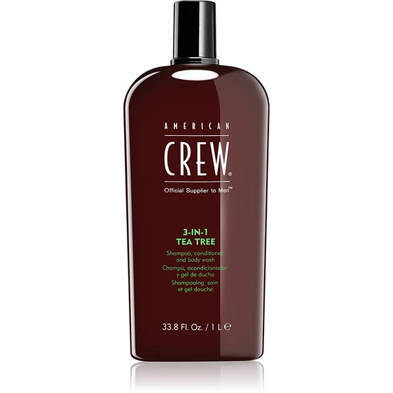 American Crew 3-In-1 teafaolajos sampon-balzsam-tusfürdő, 1 l