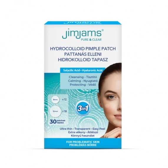 JimJams Pure & Clear Hidrokolloid pattanástapasz BHA + HA, 30db