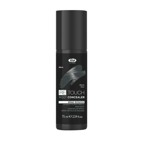 Lisap ReTouch Color hajtőszínező spray 75 ml, Fekete