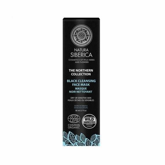 Natura Siberica fekete arctisztító maszk száraz és érzékeny bőrre, 80 ml
