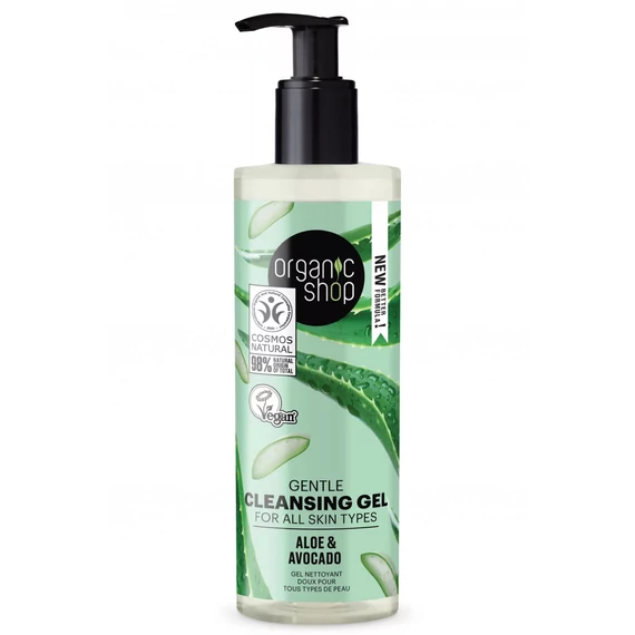 Organic Shop gyengéd arctisztító gél aloe verával és avokádóval, 200 ml
